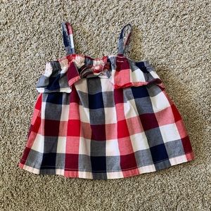 Oshkosh Red White & Blue Check Tank Top ~ 12 Mo ~ Perfect for the 4th of July